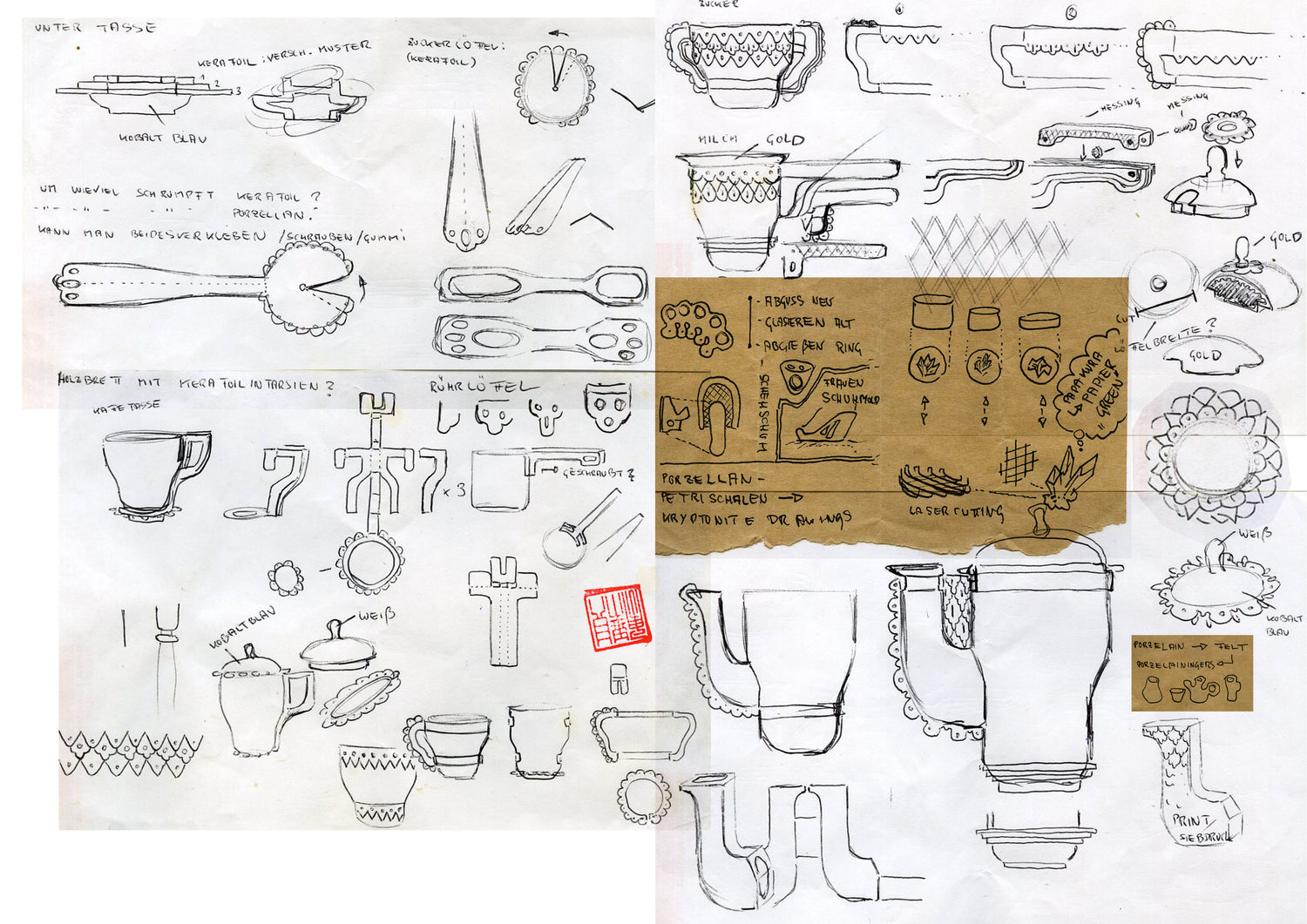 Produktentwicklung Kollektion Atlantis Zeichnungen